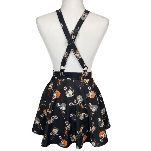 Hot Topic Haikyu Chibi Japanese Character Cosplay Anime Suspender Mini Skirt - Picture 2 of 12
